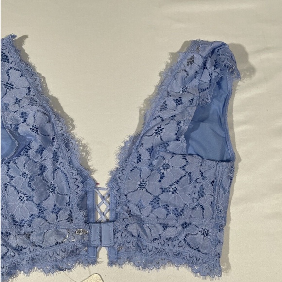 NWT‎ $48 Free People In Clouds Guipure Lace Longline Bra Blue - Picture 14 of 16
